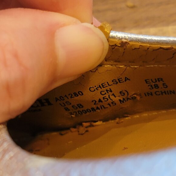 Coach Chelsea Metallic Silver Leather Ballet Flat Slip On Shoes - Picture 12 of 13